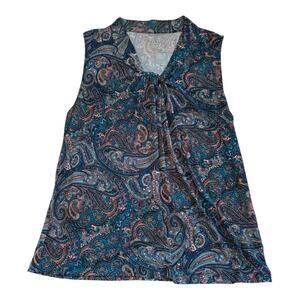 Talbots Sleeveless Blouse - Paisley Print - Large Petite- Business Casual